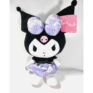Saniro Characters Nakajima Kuromi Cinnamoroll Plush Doll Toy with Purple Skirt